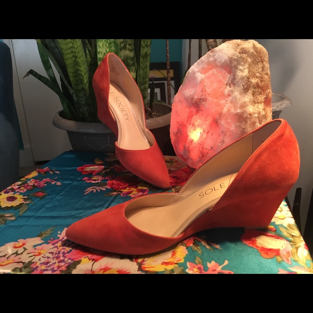 Sole Society Jillian Orange Heels size 9.5